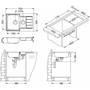 Кухонная мойка Alveus Line 70 нержавеющая сталь (1065684)