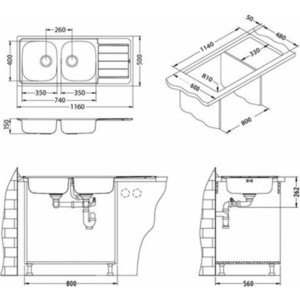 Кухонная мойка Alveus Line 100 нержавеющая сталь (1087978)