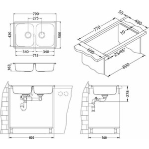 Кухонная мойка Alveus Line 90 нержавеющая сталь (1066751)