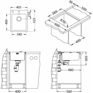 Кухонная мойка Alveus Pure 10 KMB нержавеющая сталь (1103607)