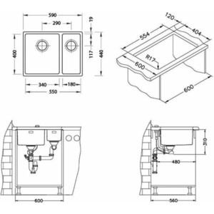 Дополнительная чаша Alveus Kombino 10 нержавеющая сталь (1100233)