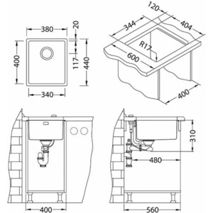 Кухонная мойка Alveus Kombino 20 нержавеющая сталь (1100234)