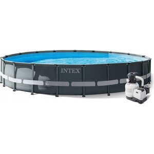 Каркасный бассейн Intex 26334 Ultra XTR Frame 610х122см, 30079л, песч.фил.-нас. 7900л/ч, лестница, тент, подстилка