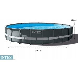 Каркасный бассейн Intex 26334 Ultra XTR Frame 610х122см, 30079л, песч.фил.-нас. 7900л/ч, лестница, тент, подстилка