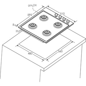 Газовая варочная панель Candy CHW6WLW
