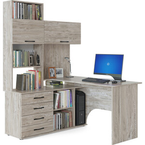 Стол компьютерный СОКОЛ КСТ-14Л дуб юкон левый