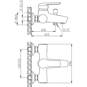 Душевая система Orange Tony со смесителем, хром (M54-933cr)