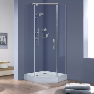Душевой уголок Alex Baitler 90x90 с поддоном, прозрачный, хром (AB 215-90, AB9017V-1)