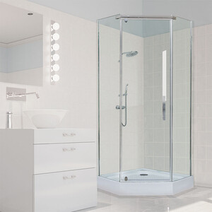 Душевой уголок Alex Baitler 90x90 с поддоном, прозрачный, хром (AB 215-90, AB9017V-1)