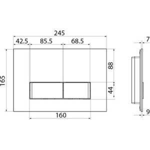 Кнопка смыва IDDIS Uniglass черное стекло (UNG10GBi77)