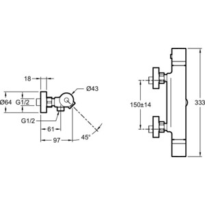 Термостат для ванны Jacob Delafon Rivoli хром (E24325-CP)
