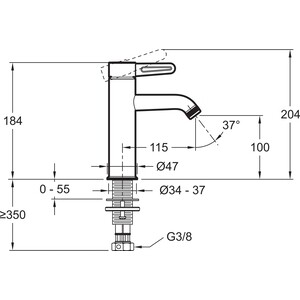 Смеситель для раковины Jacob Delafon Nouvelle Vague (E78336-CAT)