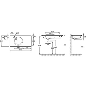 Раковина Jacob Delafon Odeon Rive Gauche 100х50 белая (EXAU112-Z-00)