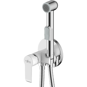 Гигиенический душ Rossinka Silvermix встраиваемый, с гигиенической лейкой, белый\хром (W25-51)