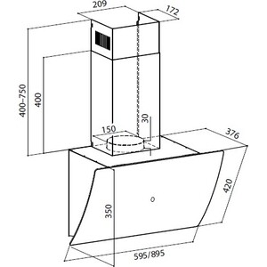 Вытяжка Lex PLAZA GS 900 BLACK