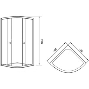 Душевой уголок Agger 100x100 прозрачный (A01-100TCR/G)