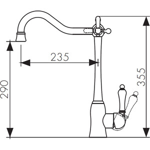 Смеситель для кухни Kaiser Vincent под фильтр, черный мрамор (31944-2)