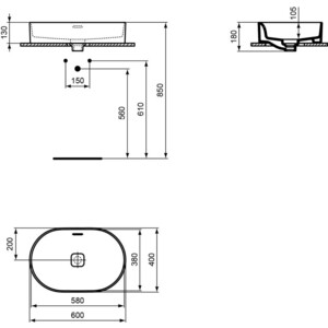 Раковина-чаша Ideal Standard Strada II 60х40 (T360401)