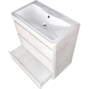 Тумба под раковину Style line Атлантика Люкс 80 3 ящика, бетон крем (СС-00002278)