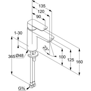 Смеситель для раковины Kludi Pure&Style хром (402920575)