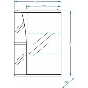 Зеркало-шкаф Stella Polar Винчи 50 с подсветкой, правый, белый (SP-00000034)