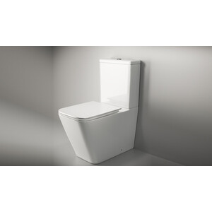 Унитаз-компакт безободковый Ceramicanova Cubic Rimless, с сиденьем микролифт (CN1803-B, CN1803-T)