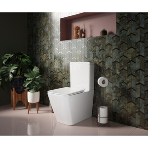 Унитаз-компакт безободковый Ceramicanova Cubic Rimless, с сиденьем микролифт (CN1803-B, CN1803-T)