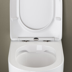 Унитаз приставной безободковый Ceramicanova Mia Rimless с крепежом, с сиденьем микролифт (CN1810)