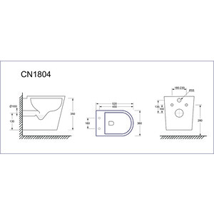 Унитаз подвесной безободковый Ceramicanova Highlight Rimless с крепежом, с сиденьем микролифт (CN1804)