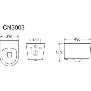 Унитаз подвесной безободковый Ceramicanova Moments Rimless с крепежом, с сиденьем микролифт (CN3003 )