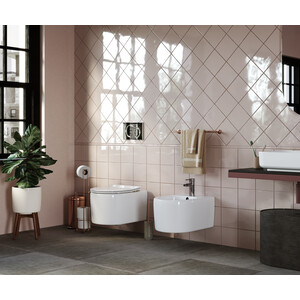 Унитаз подвесной безободковый Ceramicanova Moments Rimless с крепежом, с сиденьем микролифт (CN3003 )