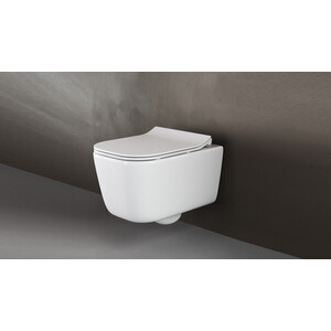 Унитаз подвесной безободковый Ceramicanova New Day Rimless с крепежом, с сиденьем микролифт (CN3005 )