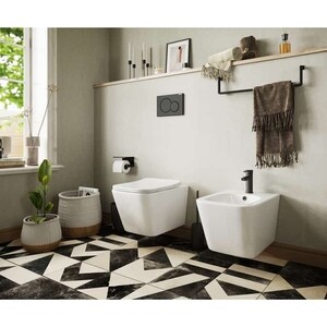 Унитаз подвесной безободковый Ceramicanova Metric Rimless с крепежом, с сиденьем микролифт (CN3007)