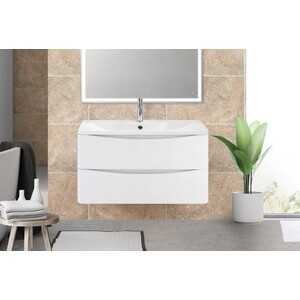 Тумба с раковиной BelBagno Acqua 80 bianco lucido (ACQUA-800-2C-SO-BL, BB800/455-LV-MR-ALR)