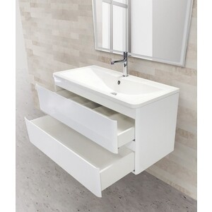 Тумба с раковиной BelBagno Albano 80 bianco lucido (ALBANO-800-2C-SO-BL, BB800/455-LV-MR-ALR)