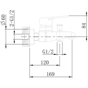 Смеситель для ванны Agger Fine хром (A2910000)