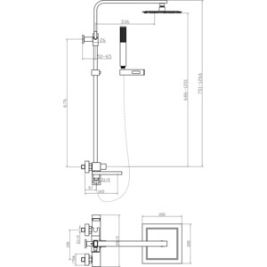 Душевая система Agger Great со смесителем, с декором, хром (A2893311)