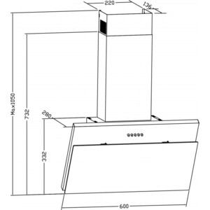 Вытяжка Weissgauff Yota 60 PB BL
