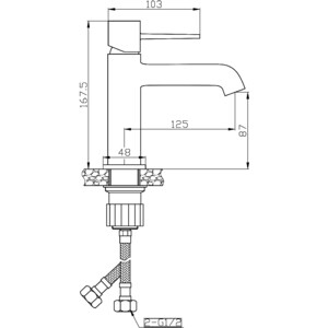 Смеситель для раковины Orange Karl черный (M05-021b)