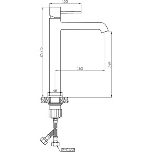 Смеситель для раковины Orange Karl черный (M05-121b)