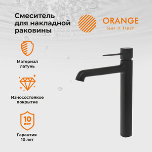 Смеситель для раковины Orange Karl черный (M05-121b)