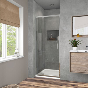 Душевая дверь Vincea Intra VDP-1I 80/90x190 рифленная Шиншилла, хром (VDP-1I8090CH)