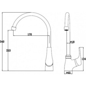 Смеситель для кухни Kaiser Eco хром (00044)
