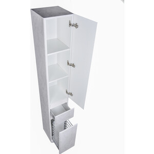 Пенал Style line Атлантика 30 с корзиной, Люкс бетон крем, PLUS (СС-00002277)