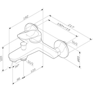 Смеситель для ванны Am.Pm Sunny хром (F85C10000)