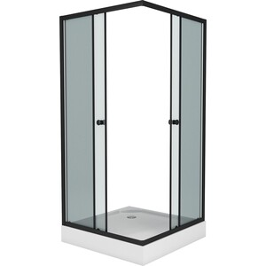 Душевой уголок Niagara Eco 90x90 тонированный, черный (NG-009-14QT)