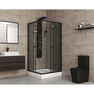 Душевой уголок Niagara Eco 90x90 тонированный, черный (NG-009-14QT)