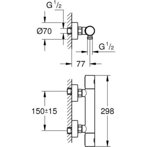 Термостат для душа Grohe Grohtherm 800 Cosmopolitan хром (34765000)