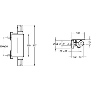 Термостат для душа Jacob Delafon Metro черный (E21767-BL)