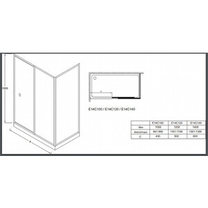 Душевая дверь Jacob Delafon Serenity 140х190 прозрачная, хром (E14C140-GA)